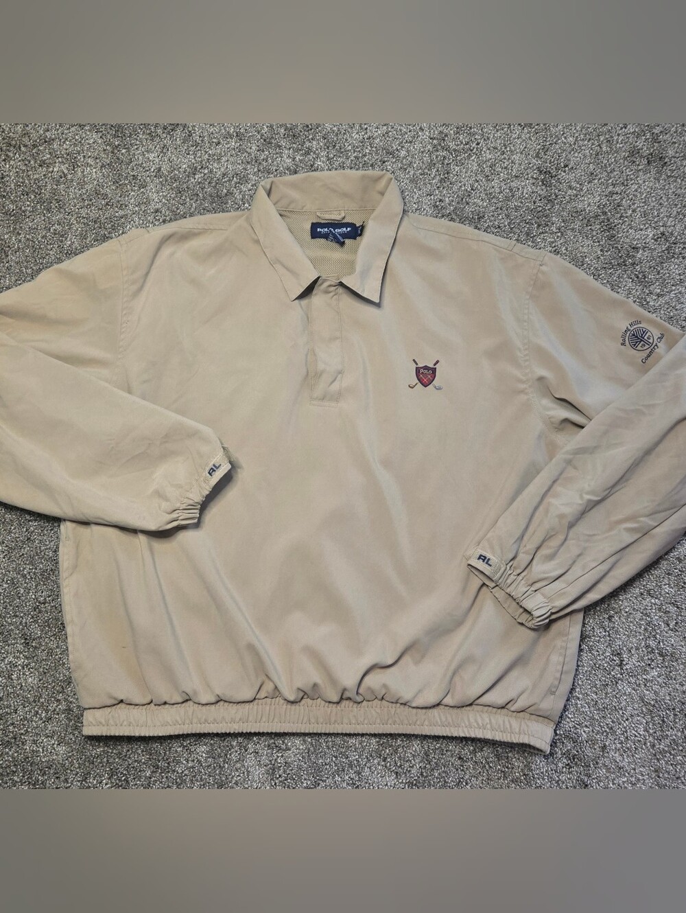 Polo Ralph Lauren Golf Vntg Rolling Hills Country Club Henley Pullover Jacket XL